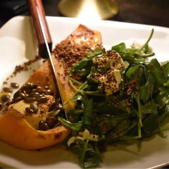 Rosaline - butternut squash goat cheese, arugula, miso dressing, toasted pepitas, chrispy quinoa (veg - Peruvian Near Me - West Hollywood, California Rosaline - butternut squash goat cheese, arugula, miso dressing, toasted pepitas, chrispy quinoa (veg - Peruvian Near Me - West Hollywood, California