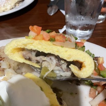 The Griddle Cafe - Omelette My Soul with steak ($18.95) cross section - Breakfast & Brunch Near Me - Los Angeles, California The Griddle Cafe - Omelette My Soul with steak ($18.95) cross section - Breakfast & Brunch Near Me - Los Angeles, California