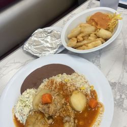 Cabañas Restaurant - Yuca fries and pollo guisado