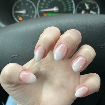 Vogue Nails & Day Spa - My dip pink and white ombré 55$ - Nail Salons Near Me - Jenks, Oklahoma