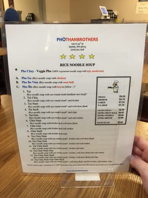 Menu photo 8 Pho Than Brothers Seattle, WA Menu photo 8 Pho Than Brothers Seattle, WA