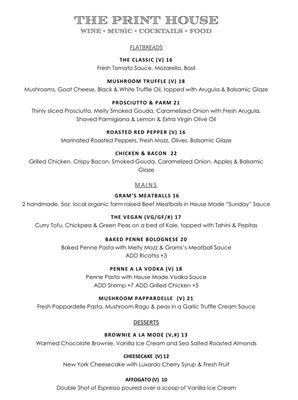 Menu photo 5 The Print House Fleischmanns, NY Menu photo 5 The Print House Fleischmanns, NY