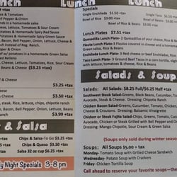 La Casita 3 - Lunch Menu
