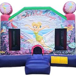 Backyard Bouncehouse - House Tinkerbell Humble rental available! Perfect for events, schools, and birthdays. Serving Humble, Atascocita, Kingwood, and nearby ar...