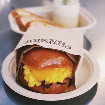 Eggslut - Fairfax sandwich with bacon - Breakfast & Brunch Near Me - Los Angeles, California