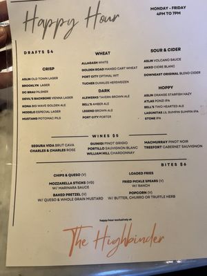 Menu photo 1 The Highbinder Washington, DC, DC