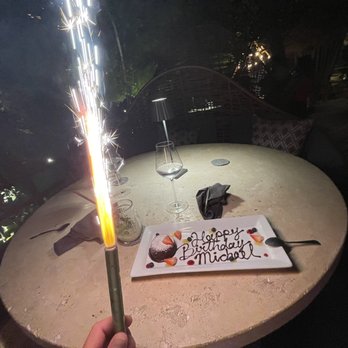 Khyra Tulum - Sparklers and surprise bday desert - Mediterranean Near Me - Tulum, ROO