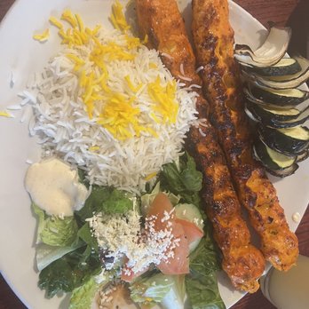 Pom & Olive - Chicken Koobideh Kabab entree - Mediterranean Near Me - Costa Mesa, California Pom & Olive - Chicken Koobideh Kabab entree - Mediterranean Near Me - Costa Mesa, California