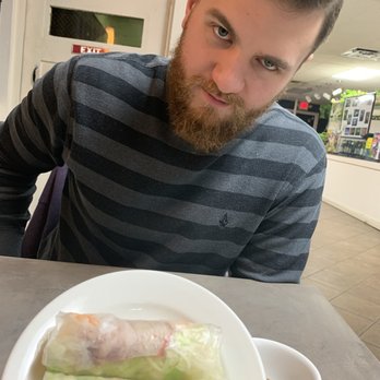 Bowl of Phở - Shrimp A1. Spring Roll (shrimp) with a handsome devil in the background - Vietnamese Near Me - Durham, North Carolina Bowl of Phở - Shrimp A1. Spring Roll (shrimp) with a handsome devil in the background - Vietnamese Near Me - Durham, North Carolina