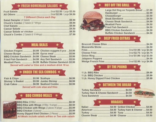 Menu photo 2 Chuck's Cafe Trenton, NJ