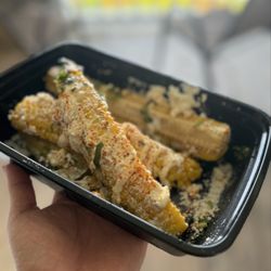 La Papa Hot Potato & Corn House - $5 CORN RIBS: full sized corn cut into pieces to make it easy to bite off the cob. LOVED THIS! Highly recommend. I did mine Mexican style