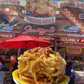 Alameda County Fair - Curly fries with bacon and cheese - Festivals Near Me - Pleasanton, California