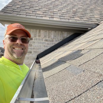 Revolver Roofing - Installing new rain gutters & downspouts in the Sonoma Verde neighborhood in McLendon-Chisholm, Texas - Roofing Near Me Revolver Roofing - Installing new rain gutters & downspouts in the Sonoma Verde neighborhood in McLendon-Chisholm, Texas - Roofing Near Me