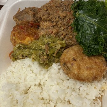 Kedai Teppanyaki - Beef rendang plate. Serve with kale, beef rendang (2pcs), egg with red sambel, mashed potato (big and good), and anchovy green sambel. - Food Trucks Near Me - Las Vegas, Nevada