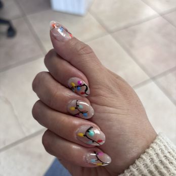 Nails of the World - Christmas lights nails - Nail Salons Near Me - Laveen, Arizona