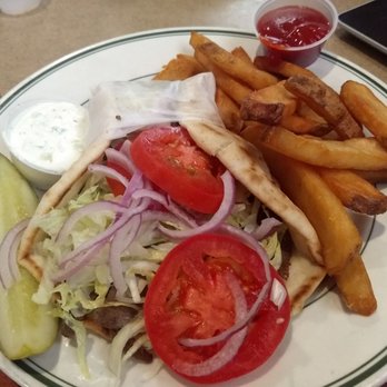 Olympian Grill - Gyro sandwich with their fries - Greek Near Me - Simpsonville, South Carolina