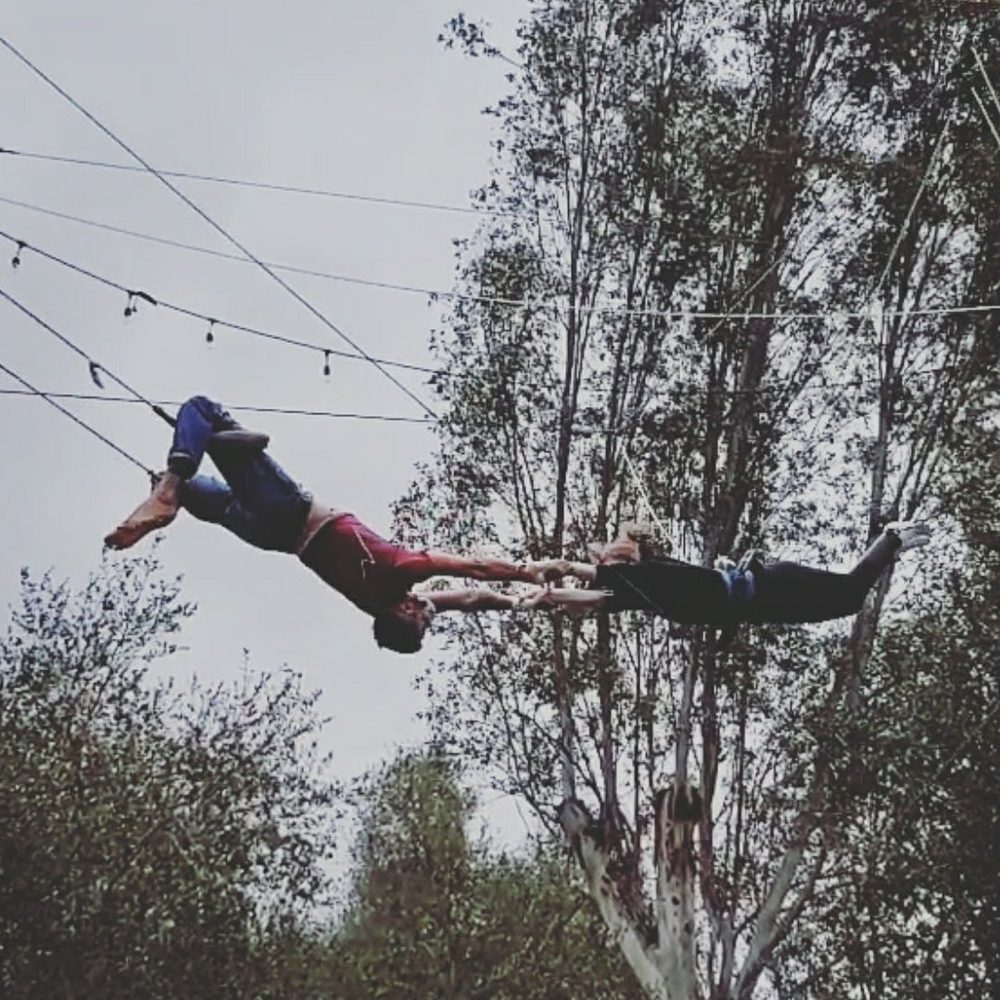 My daughter learning some trapeze tricks. My daughter learning some trapeze tricks.