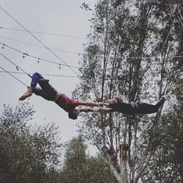 My daughter learning some trapeze tricks. My daughter learning some trapeze tricks.