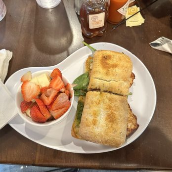 Two Chicks Café - CBD - Chicken panini and fruit! - Breakfast & Brunch Near Me - New Orleans, Louisiana
