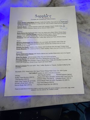 Menu photo 2 Sapphire  Providence, RI
