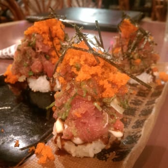 Tokkuri-Tei - Ahi Tar-tare Poke with Shiso leaves - award winning and ono dish for three! - Sushi Bars Near Me - Honolulu, Hawaii Tokkuri-Tei - Ahi Tar-tare Poke with Shiso leaves - award winning and ono dish for three! - Sushi Bars Near Me - Honolulu, Hawaii