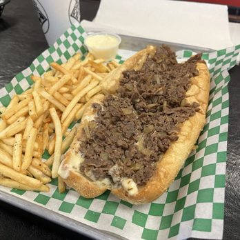 Fred's Downtown Philly - a sandwich and french fries - Cheesesteaks Near Me - Allen, Texas