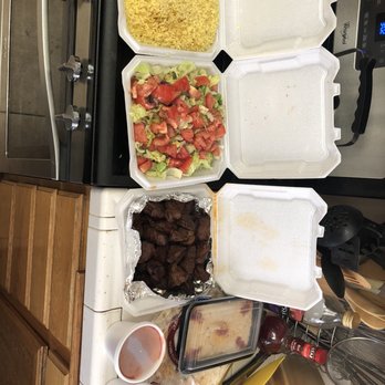 Cali's Kabob Grill - Family meal 8pc beef steak kabob ($34.99), also includes container of garlic sauce and hot sauce - Middle Eastern Near Me - Palmdale, California