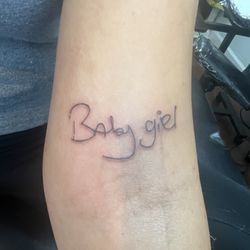 Inkspiration Studio - My husband's handwriting on our daughter's left arm