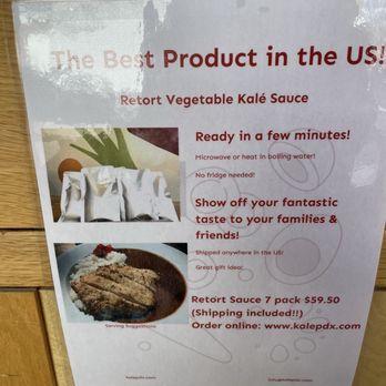 Kalé - Menu for ordering the sauce - Japanese Curry Near Me - Portland, Oregon