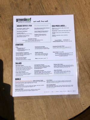 Menu photo 1 Greenleaf Kitchen & Cocktails Costa Mesa, CA Menu photo 1 Greenleaf Kitchen & Cocktails Costa Mesa, CA