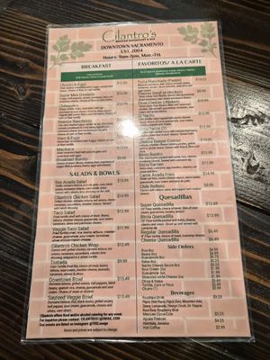 Menu photo 1 Cilantro's Mexican Restaurant Sacramento, CA Menu photo 1 Cilantro's Mexican Restaurant Sacramento, CA
