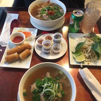 Pho4ever - Pho bowls with chicken egg rolls.  Always so delicious and hot - Vietnamese Near Me - Fairfax, Virginia
