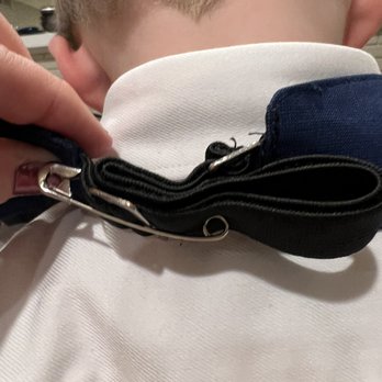 Friar Tux - Safety pins to hold the vest together and try to make it smaller - Men's Clothing Near Me - Costa Mesa, California