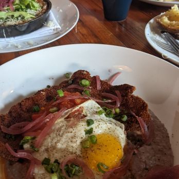 Foreign & Domestic - Crispy pork and grits sunday brunch - New American Near Me - Austin, Texas