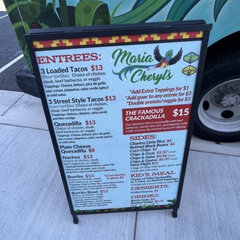 Maria Cheryl's - the menu for the restaurant - Tacos Near Me Maria Cheryl's - the menu for the restaurant - Tacos Near Me