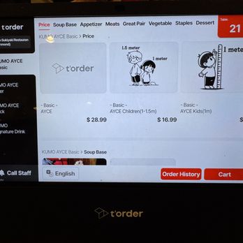 Kumo Sukiyaki - Order touchscreen in action~ (February 2025) - Japanese Near Me - Richmond, British Columbia