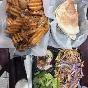 Falafel & Grill - Chicken Shawarma Plate, fries - Falafel Near Me - Chicago, Illinois