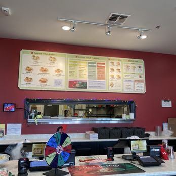 Chicken Salad Chick - Where they take your order as you can see there is a menu - Southern Near Me - Burleson, Texas