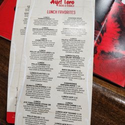 Lunch menu
