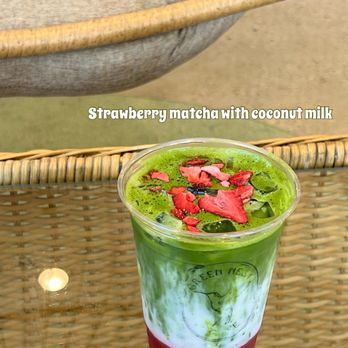 Green Nest Cafe - Strawberry matcha latte - Cafes Near Me - Bedford, Texas Green Nest Cafe - Strawberry matcha latte - Cafes Near Me - Bedford, Texas