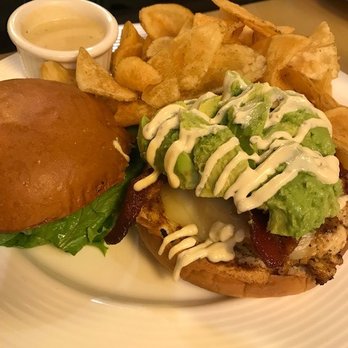 B-Line Diner - Chicken sandwich with avocado added and homemade chips.  Not bad at all. - American Near Me - Orlando, Florida
