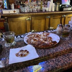 Grand Seven Saloon - Jakeenos sausage and pepperoni pizza with a great rum and diet drink.