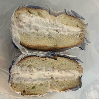 Yetz's Bagels - Plain bagel with strawberry schmear - Bagels Near Me - Goleta, California Yetz's Bagels - Plain bagel with strawberry schmear - Bagels Near Me - Goleta, California