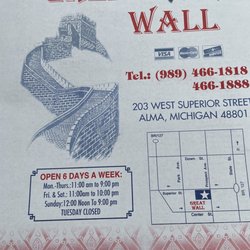 Great Wall - Menu