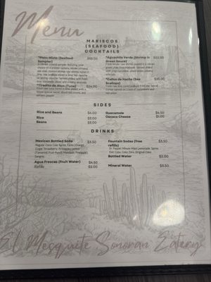 Menu photo 1 El Mesquite Sonoran Eatery Wickenburg, AZ