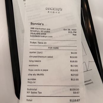 Bonnie's - Check - Cantonese Near Me - Brooklyn, New York