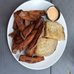 Grand River Brewery - Turkey Ruben and sweet potato fries