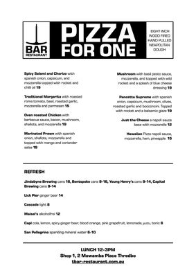 Menu photo 7 T Bar Restaurant Thredbo Village, NSW Menu photo 7 T Bar Restaurant Thredbo Village, NSW