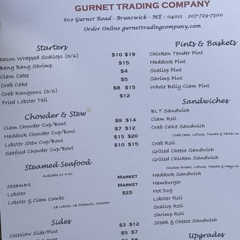 Gurnet Trading Company - Menu - Seafood Near Me - Brunswick, Maine Gurnet Trading Company - Menu - Seafood Near Me - Brunswick, Maine