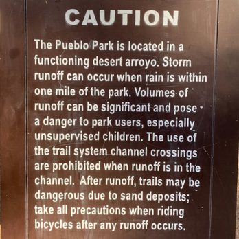 The Pueblo Park - Another caution sign. - Parks Near Me - Las Vegas, Nevada The Pueblo Park - Another caution sign. - Parks Near Me - Las Vegas, Nevada